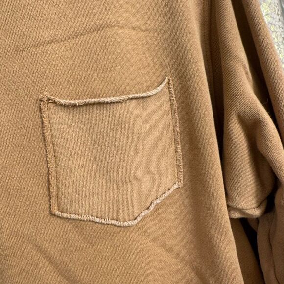 Aerie Golden Brown Pocket Crewneck Fall Winter Sweater Small - Picture 4 of 7